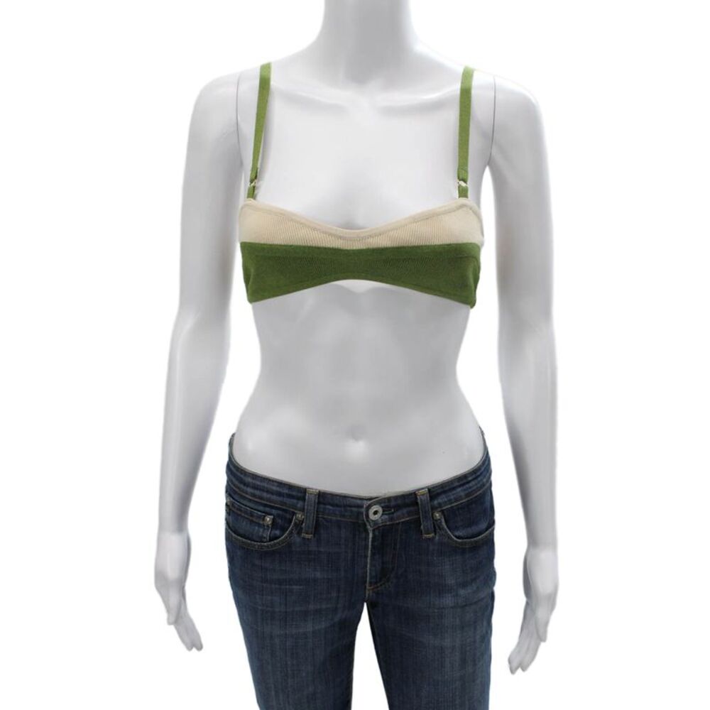 Bec & Bridge Womens Cropped V-Neck Colorblock Sleeveless Viscose Top Size 4